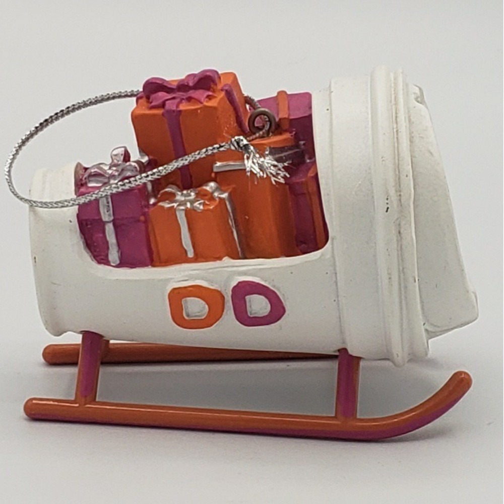 2015 Dunkin Donuts Collector's Christmas Ornament Hot Coffee Cup Sleigh‎ Lt. Ed.